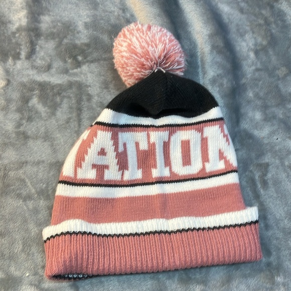 Pink Nation Knit Hat with Pom - Picture 5 of 10